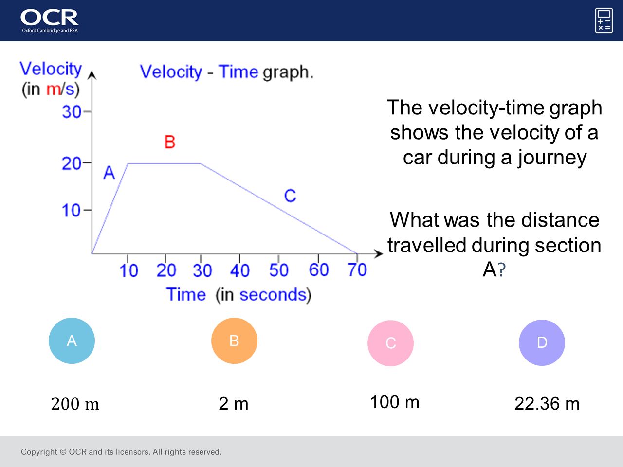 Distance from a Veolcity Time Graph (Higher): GCSE Maths Question Throughout Velocity Time Graph Worksheet